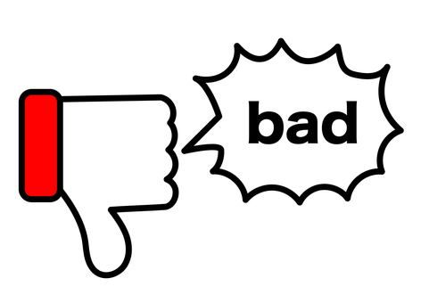 低評価のアイコン アイコン,低評価,bad,だめ,指,手,人物,ハンドサイン,サインのイラスト素材
