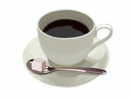 Hot coffee (with spoon sugar cube), JPG and PNG Hot coffee (with spoon sugar cube), , JPG and PNG