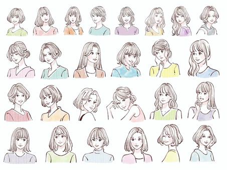 Female illustration set JPG/PNG/AI, JPG, PNG and AI Female illustration set JPG/PNG/AI, , JPG, PNG and AI