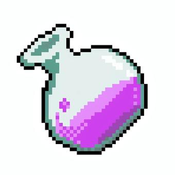 ピンクのポーションが入った薬瓶 アイコン,ゲーム,アイテム,ガラス瓶,薬,ポーションのイラスト素材