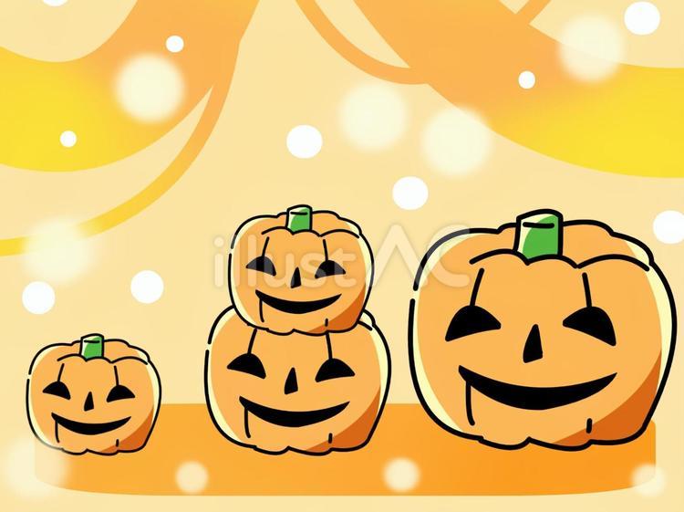 かぼちゃたくさんハロウィン背景あり  かぼちゃ,秋,ハロウィンのイラスト素材