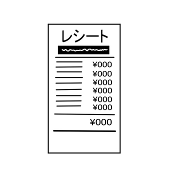 レシート レシート,お会計,レジ,買い物,紙,シンプルのイラスト素材