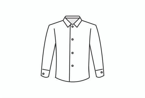 長袖シャツのイラスト（衣類・ビジネス） ワイシャツ,ビジネス,制服,仕事着,クリーニング,洗濯,オフィスカジュアル,衣替えのイラスト素材