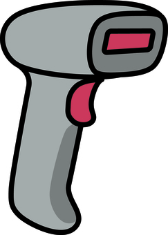 グレーのバーコードリーダーです。 グレーのバーコードリーダーです。 バーコードリーダー,シンプル,スキャナ,読み取り,レジ,ストア,機器,棚卸し,pos,端末のイラスト素材