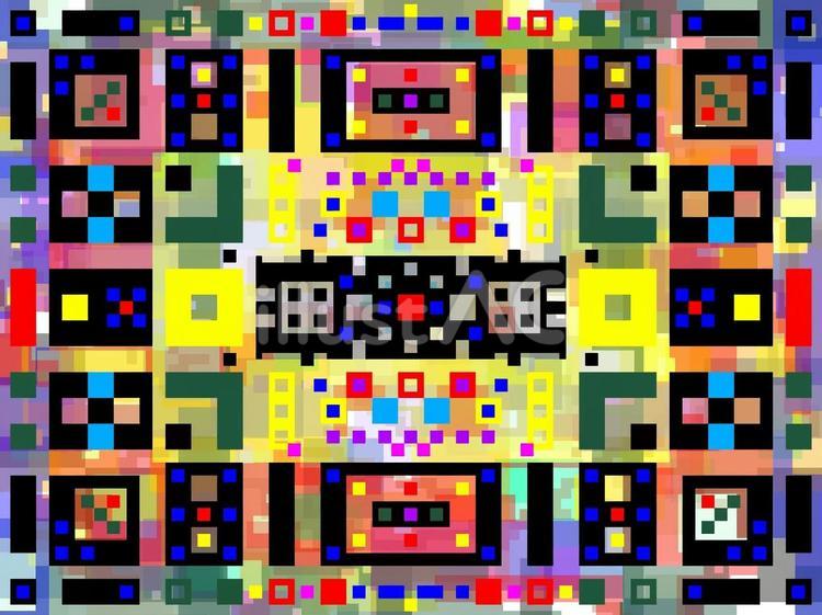 派手なカラーと黒が目立つピクセルアート2 カラフル,幾何学模様,デジタルのイラスト素材