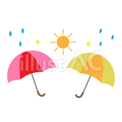梅雨明けのイメージイラスト・天気雨・太陽