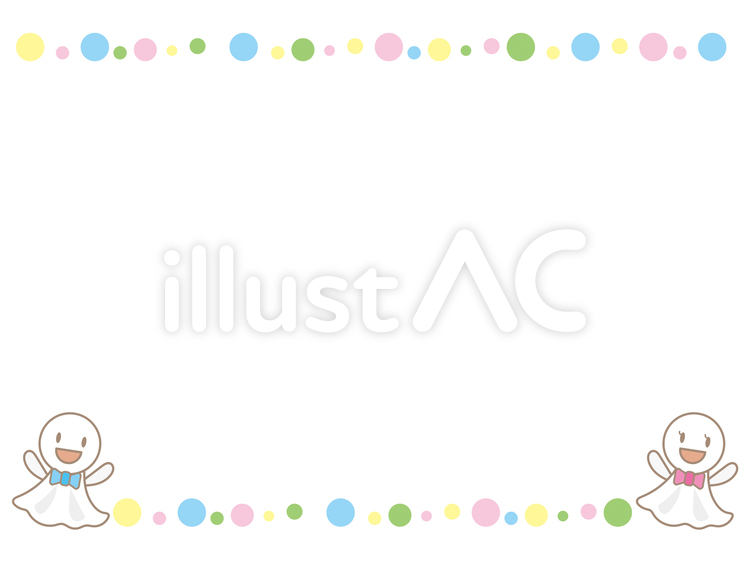 てるてる坊主のフレームC 男の子,女の子,男のコのイラスト素材