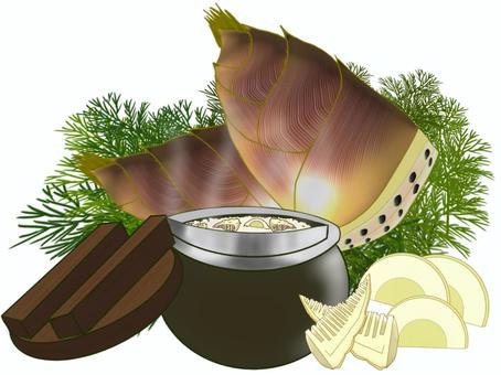 Bamboo shoots rice, JPG and PNG Bamboo shoots rice, bambooshoot, spring, foodstuff, JPG and PNG