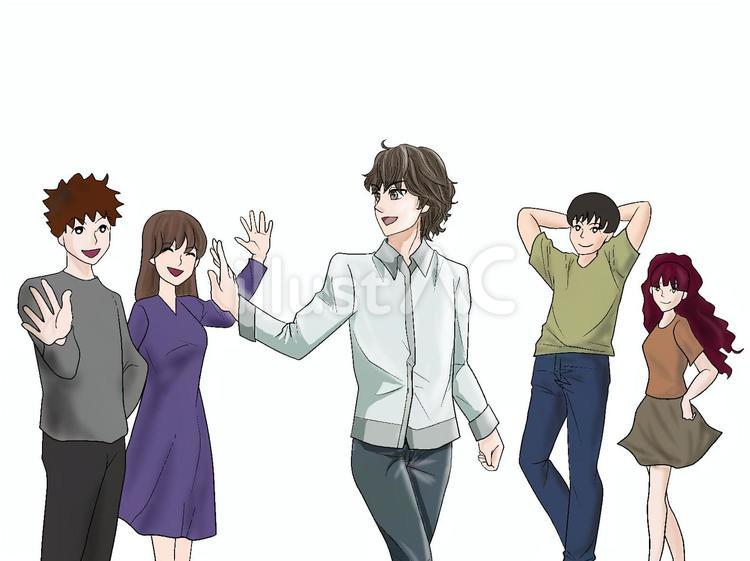 見送られる男性 見送る,男,女のイラスト素材