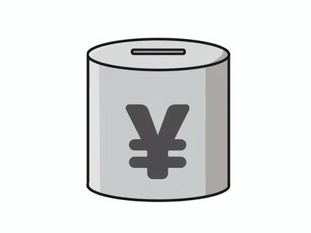 貯金箱　銀色　缶　イラスト 貯金箱,缶,シルバー,貯金,物,挿絵,イラスト,ワンポイント,円筒,投資のイラスト素材