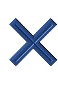 3D文字記号青バツ 3D文字記号青バツ 文字,記号,立体,3d,青,装飾文字,フォント,デザイン,アイコン,カラフルのイラスト素材