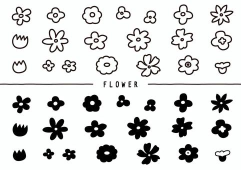 手描き風お花素材 手描き風お花素材 花,ベクター,シンプルのイラスト素材