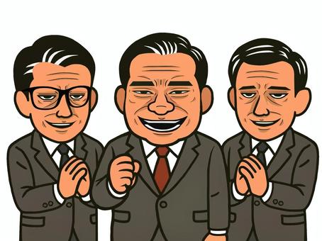 悪い政治家たち 悪い政治家たち 政治家,議員,悪人面,悪顔,悪人,権力者,重鎮,スーツ,ネクタイ,政治のイラスト素材