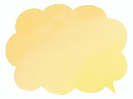 水彩のふわふわ吹き出し：黄色とオレンジ色 吹き出し,枠,見出し,飾り枠,囲み枠,水彩,グラデーション,ふきだし,黄色,オレンジのイラスト素材