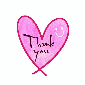 Thank you 感謝,ハート,スマイル,あいさつ,顔,ありがとうのイラスト素材