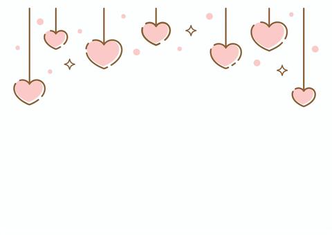 バレンタイン背景、ハートのオーナメント バレンタイン,ハート,背景,フレーム,キラキラ,飾り,シンプル,枠,飾り枠,ピンクのイラスト素材