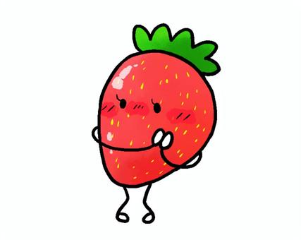 Ichigo-chan 1, strawberry, pause, personification, JPG and PNG