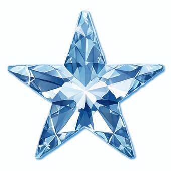 ブルーダイヤモンドスター スター,星,キラキラ,輝き,クリスタル,ブルーのイラスト素材