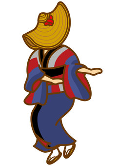 西馬音内盆踊り-4c 西馬音内,盆踊り,秋田,祭り,踊り,伝統,笠,着物,草履,足袋のイラスト素材