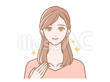 サラサラヘアの女性_肌色