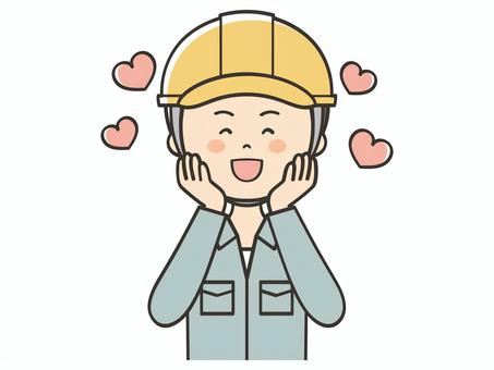 恋をする男性作業員 恋をする男性作業員 好き,ハート,ワクワク,ときめく,恋,憧れ,可愛い,ドキドキ,幸せ,嬉しいのイラスト素材
