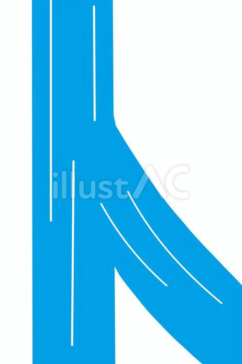 二股に分かれる川４ 川,二股,分かれるのイラスト素材