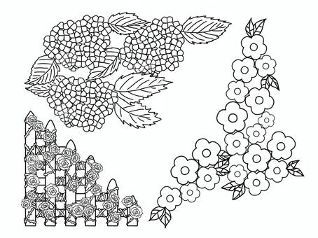Illustration, monochrome, black and white, a postcard, 
