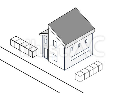 建物が2つくっついたような家