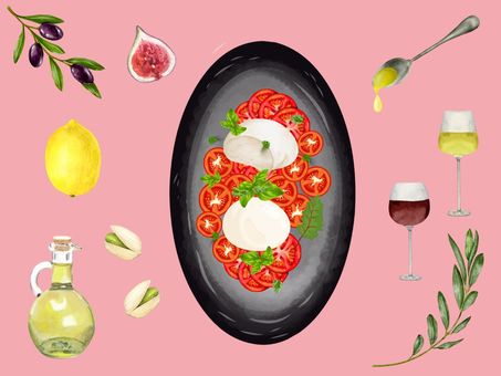 Illustration, burrata, पनीर, मोत्ज़ारेला, 