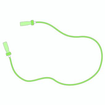 なわとび（線あり緑） なわとび,緑,線あり,体育,運動,ダイエット,学校,イラスト,素材,シンプルのイラスト素材