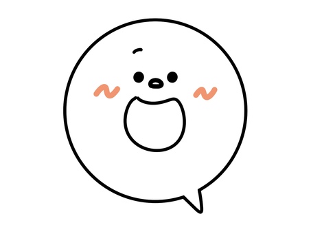 吹き出しと大きな口を開ける表情 笑う,口,笑顔,ポジティブ,大きな口,表情,感情,手描き,イラスト,キャラクターのイラスト素材
