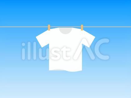 晴れの日に干されたTシャツ・洗濯物