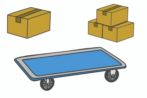 台車 ダンボール イラスト セット 台車,ダンボール,セット,平台車,作業,運搬,キャリー,手描き,イラスト,ハンドルなしのイラスト素材