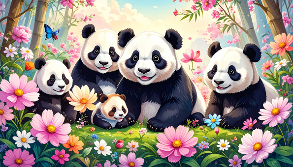 パンダとコスモス