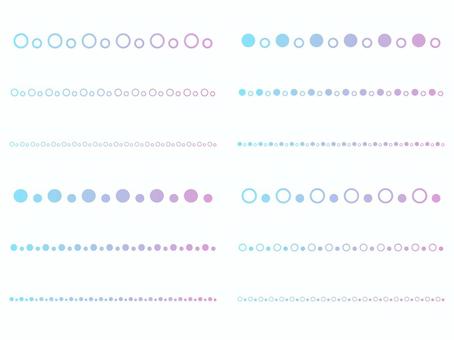 水色グラデのドット装飾ラインセット 飾り罫,グラデーション,ドット,ライン,装飾,水玉,夏,横,見出し,仕切りのイラスト素材