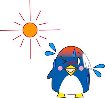 Heat stroke / penguin, heatstroke, penguin, hot, JPG, PNG and AI