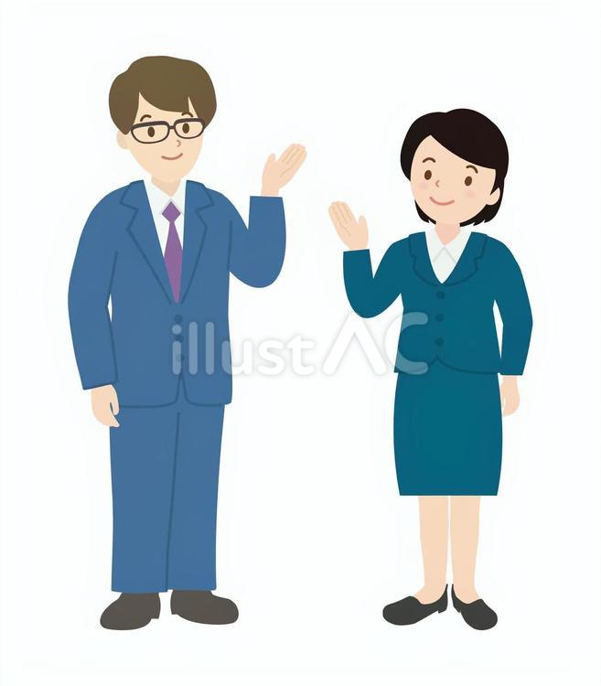 会社員_案内2 男性,女性,事務のイラスト素材