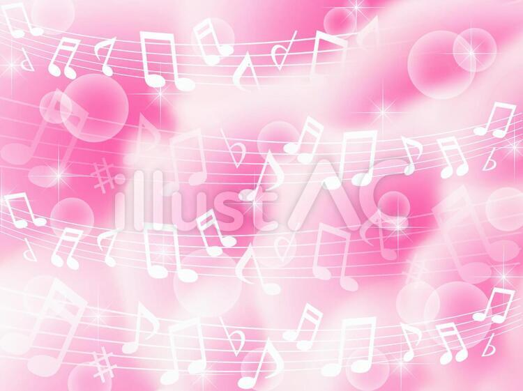 花びらの中の音符記号 花,ピンク,桜のイラスト素材