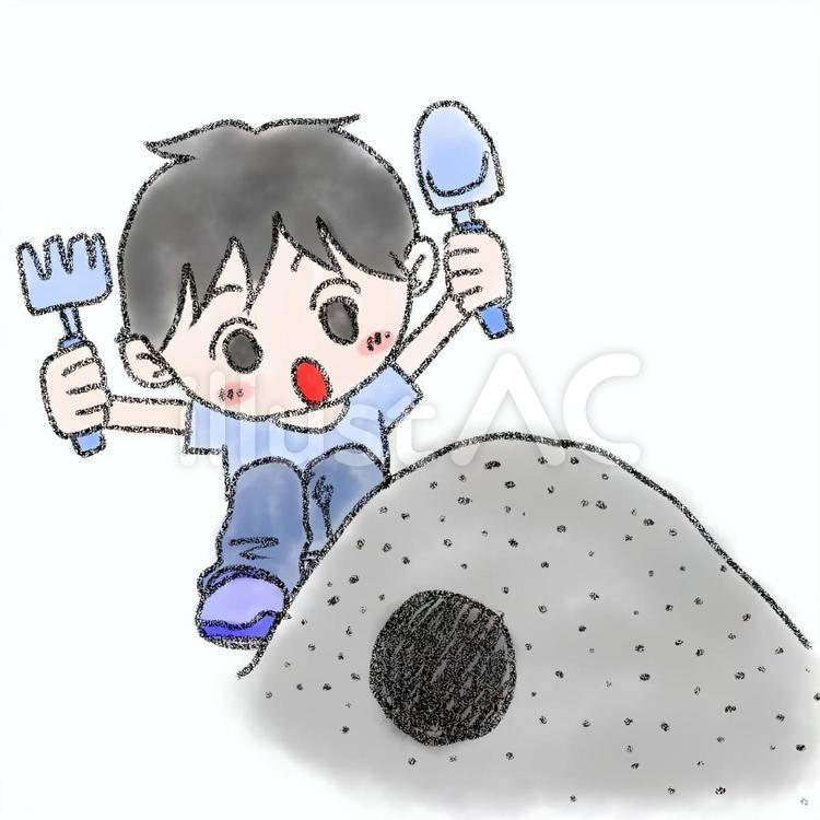 砂場　男の子 砂場,公園,外遊びのイラスト素材