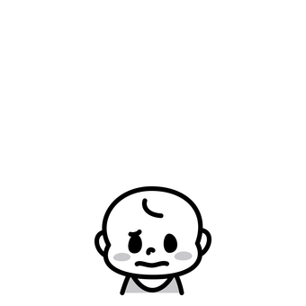 赤ちゃん　困り顔　白黒 赤ちゃん,困り顔,白黒,不満,困惑,顔,困る,嫌,不機嫌,弱ったのイラスト素材