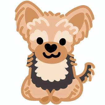 ハート鼻ヨークシャーテリア（おすわり）4 ヨークシャーテリア,犬,動物,ハート,鼻,おすわり,シンプル,かわいい,キュート,デフォルメのイラスト素材