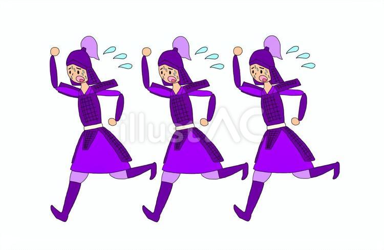 敗走する中国の武者軍団 戦士,兵士,兵隊のイラスト素材