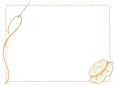 刺繍のフレーム　白背景 刺繍,フレーム,手芸,裁縫,ソーイング,針,糸,刺繍枠,手作り,クラフトのイラスト素材