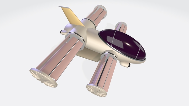 サイクロローター式パーソナル小型飛行機⑤ 垂直離着陸,ドローン,サイクロローター,プロペラ,ライト,コックピット,vtol,飛行機,カッコいいのイラスト素材
