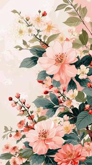 Japanese style floral pattern background β4, JPG and PNG Japanese style floral pattern background β4, जापानी शैली, डंठल, सुंदर, JPG and PNG