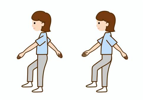 Illustration, foot stepping, flail, prevention, 