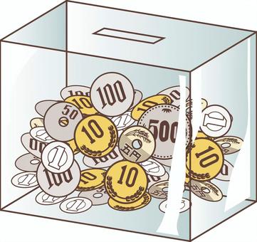 募金箱   募金箱   募金箱,箱,ケース,透明,お金,貨幣,小銭,集まる,活動のイラスト素材