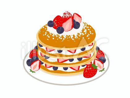 いちごとブルーベリーのパンケーキ