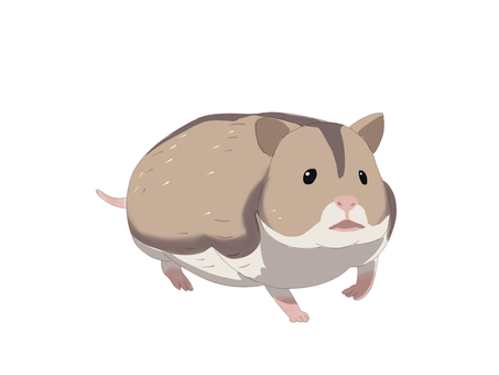 ハムスター（歩く・主線なし） ジャンガリアンハムスター,ヒメキヌゲネズミ,ドワーフハムスター,ハムスター,動物,歩く,主線なしのイラスト素材