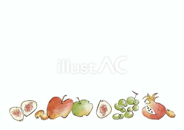 実りの秋　果物　フレーム　 実り,秋,収穫のイラスト素材